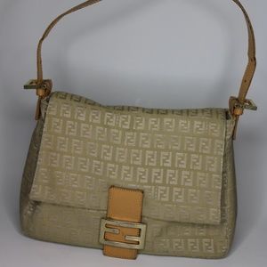 Authentic fendi zucca mama shoulder tote purse bag